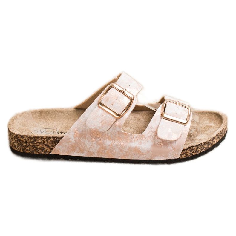 Evento Lässige Hausschuhe mit Schnalle beige