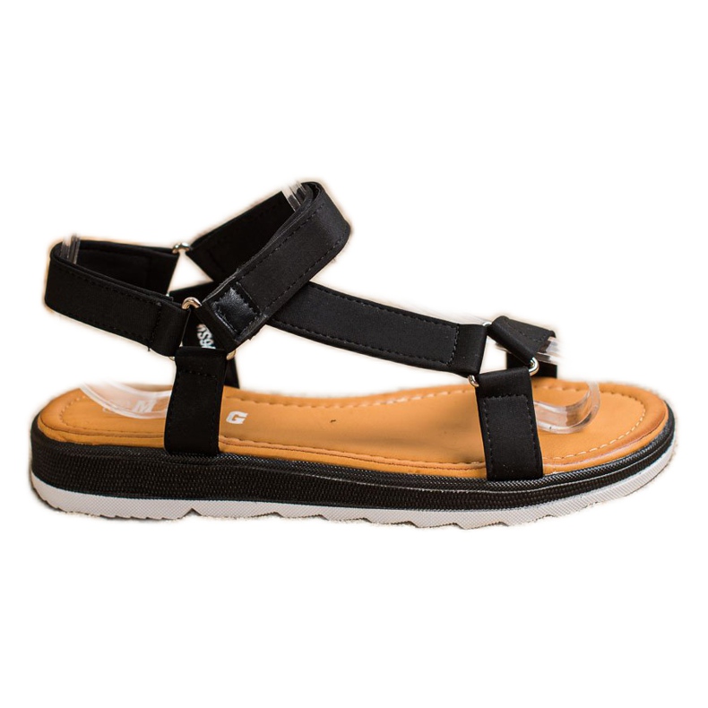 SHELOVET Modische Sandalen mit Klettverschluss schwarz