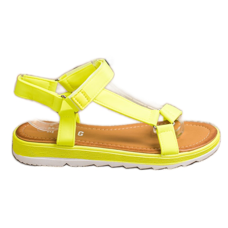 SHELOVET Modische Sandalen mit Klettverschluss gelb