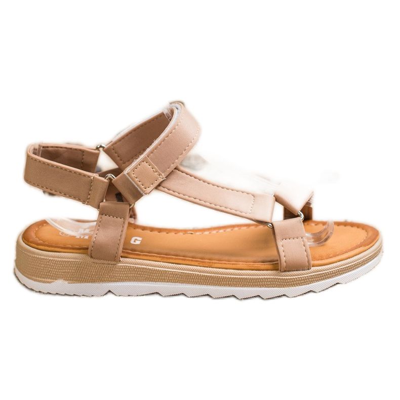 SHELOVET Modische Sandalen mit Klettverschluss beige