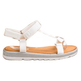 SHELOVET Modische Sandalen mit Klettverschluss weiß