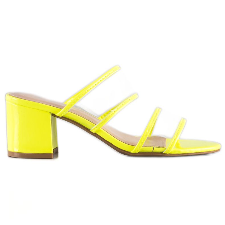 Small Swan Hausschuhe mit transparenten Streifen gelb