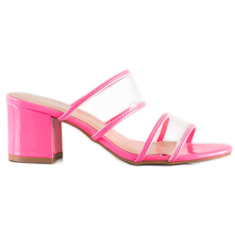 Small Swan Hausschuhe mit transparenten Streifen rosa