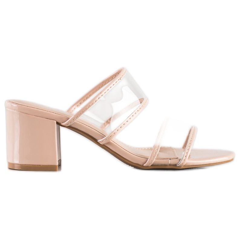 Small Swan Hausschuhe mit transparenten Streifen beige