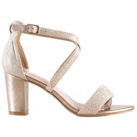 Filippo Glänzende goldene Sandalen