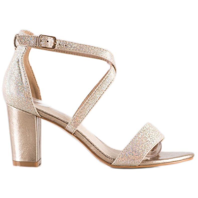 Filippo Glänzende goldene Sandalen