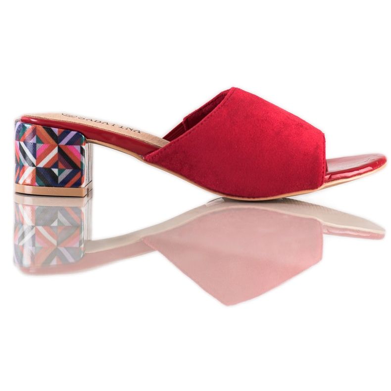 Sabatina Gemusterte Hausschuhe rot