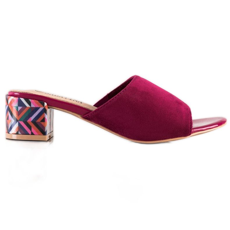 Sabatina Gemusterte Hausschuhe rosa