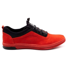 Polbut Herren Leder Freizeitschuhe K24 Rot Nubuk