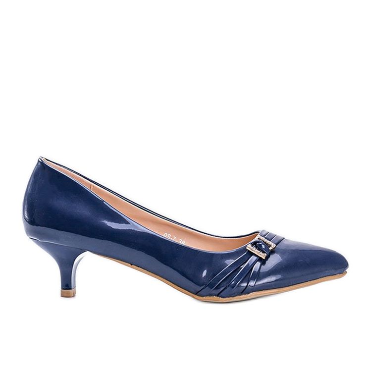 Marineblaue Pumps auf niedrigem Absatz Aurora navy blau
