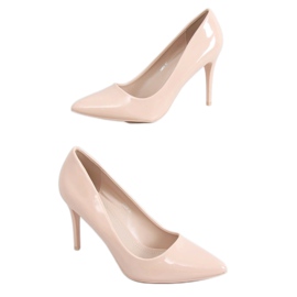 Pumps auf einem Stilettoabsatz lackiert beige 3963 Nude