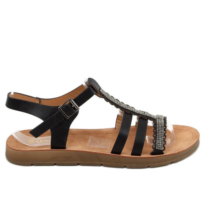 Schwarze Damensandalen L-375 Schwarz