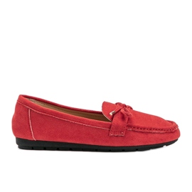 Rote Loafer mit Deonte-Schleife