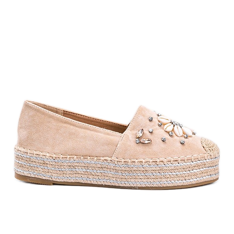 Beige Espadrilles auf dicker Mrs Nicki Sohle