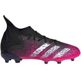 Adidas Predator Freak.3 Fg Jr FW7530 Fußballschuhe weiß, schwarz, rosa schwarz