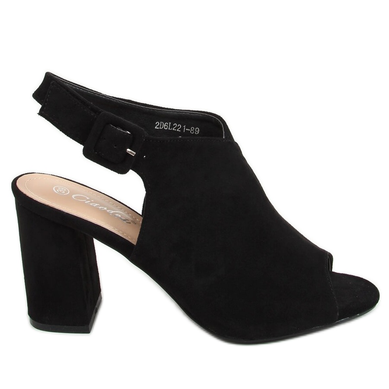 Sandalen mit weiten Absätzen schwarz 2D6L221-89 Black