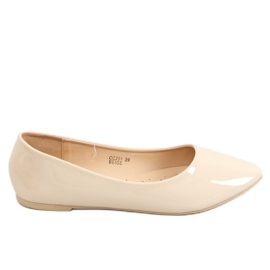 Glatte beige lackierte Ballerinas CC201 Beige