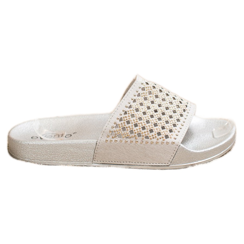 Evento Stilvolle Hausschuhe mit Ornamenten grau