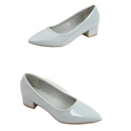 Grau Pumps niedrige Absätze grau CC206P Grau