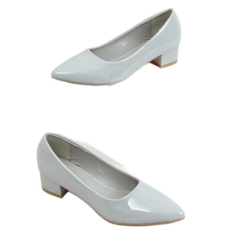 Grau Pumps niedrige Absätze grau CC206P Grau