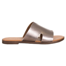 Silberne Hausschuhe von Sergio Leone silber-