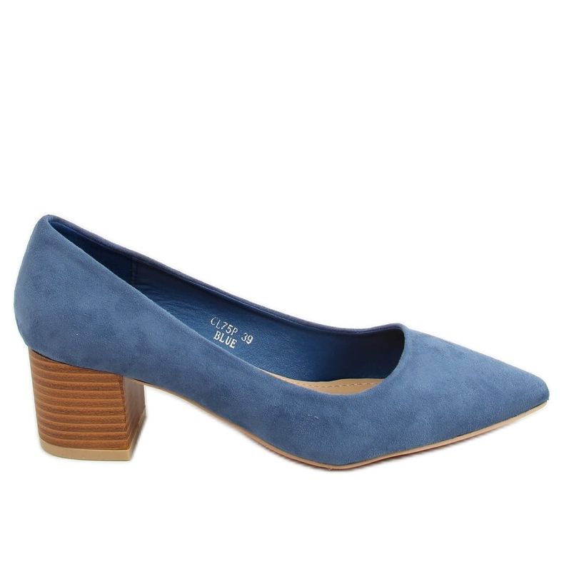 Pumps auf Holzabsatz blau CL75P Blau