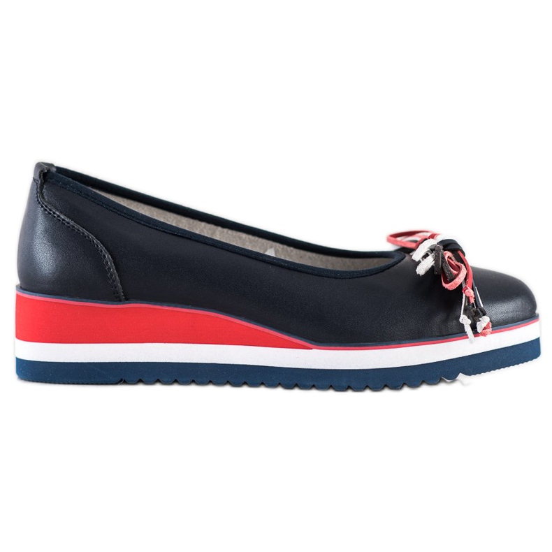 Filippo Bequeme Lederpumps navy blau