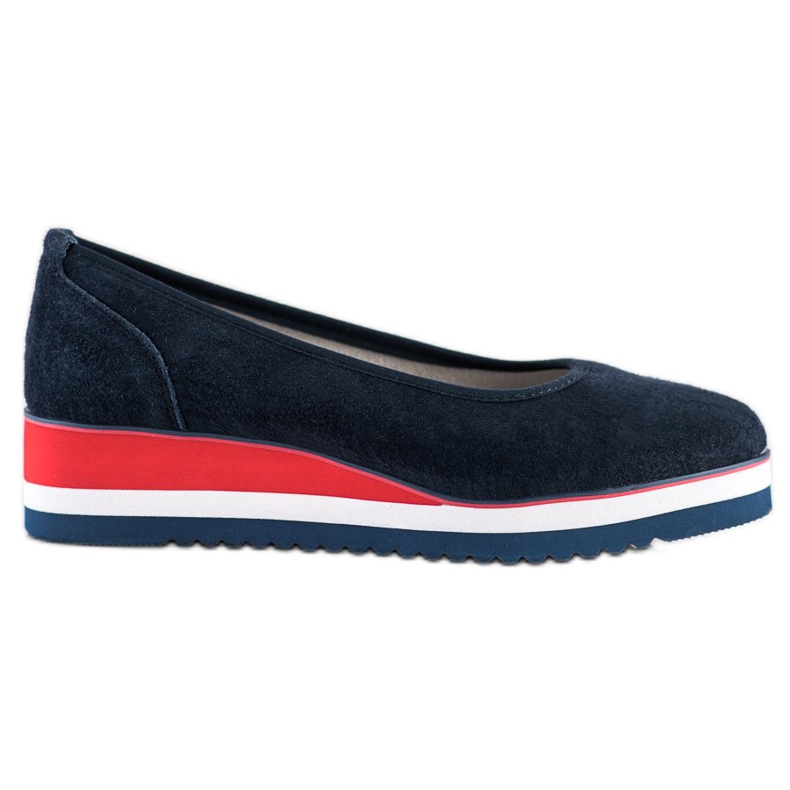 Filippo Keilpumps aus Leder navy blau