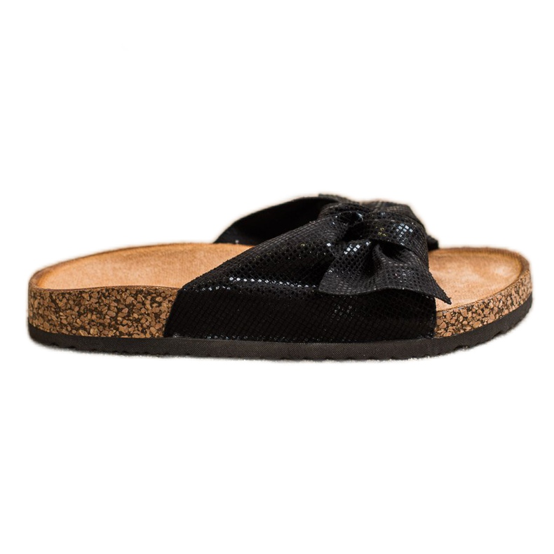 Comer Bequeme Flip-Flops mit Schleife schwarz