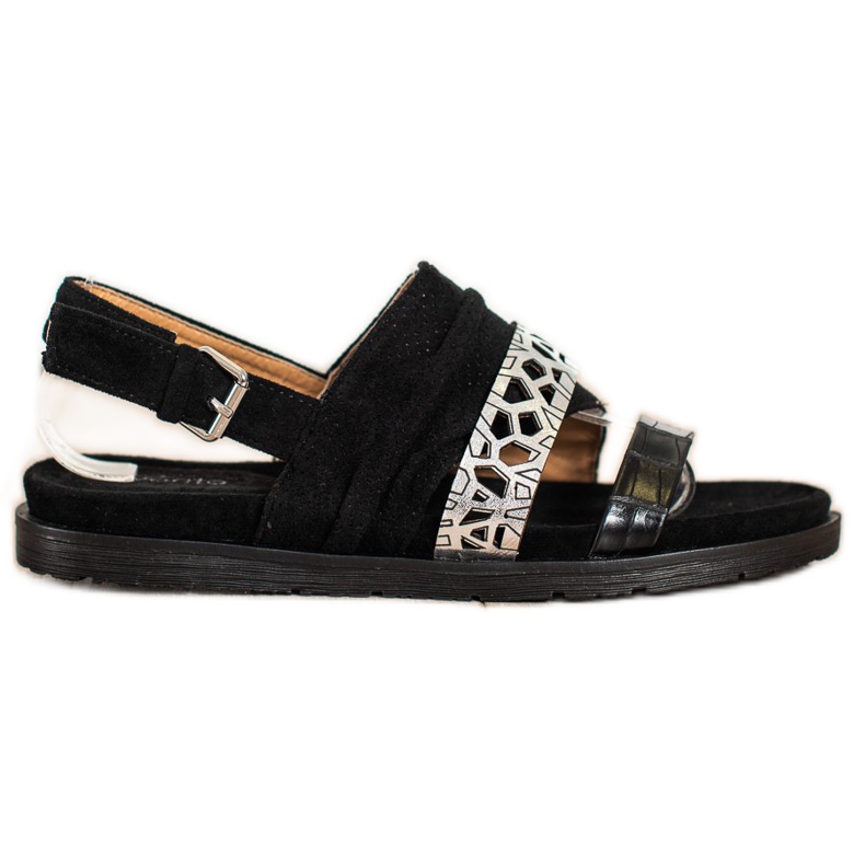 Evento Modische Sandalen mit Schnalle schwarz