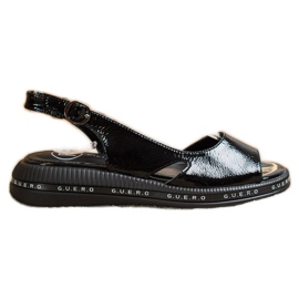 Filippo Bequeme lackierte Sandalen schwarz