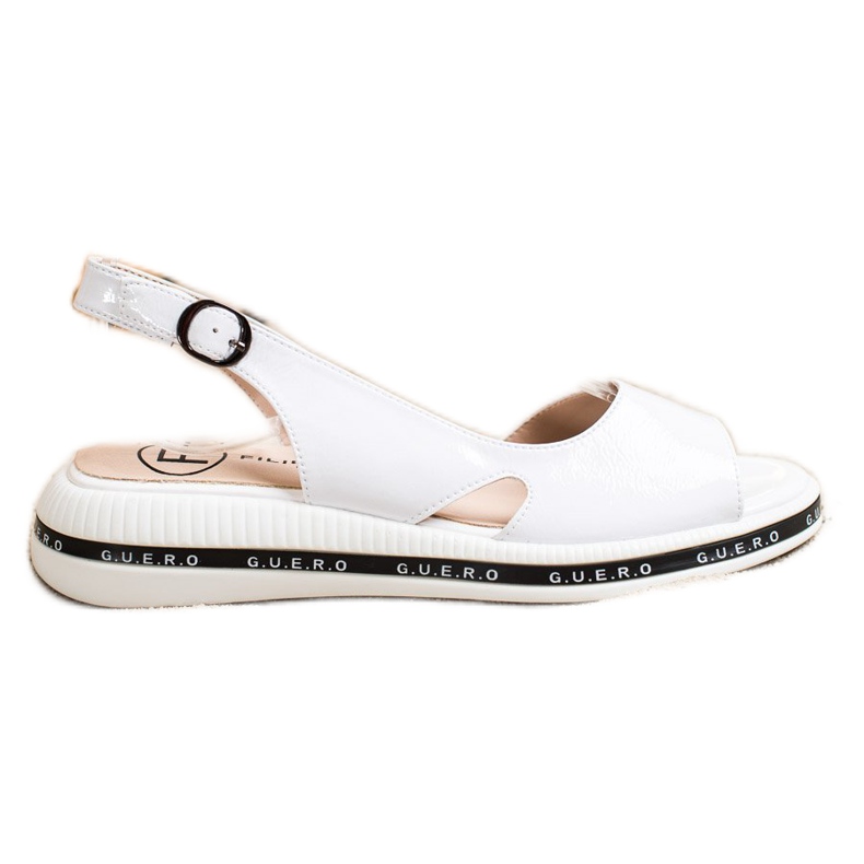 Filippo Bequeme lackierte Sandalen weiß