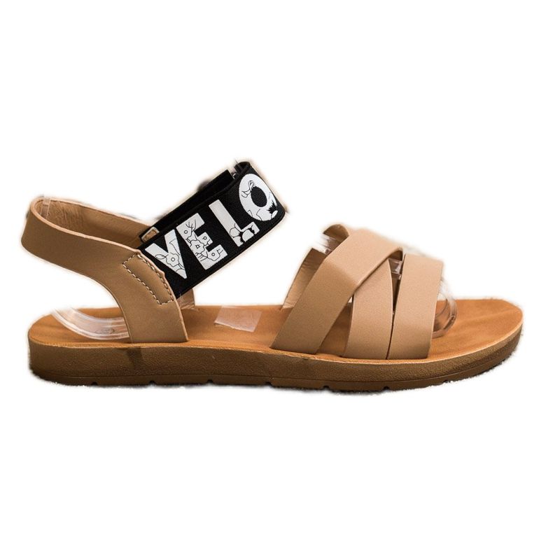 SHELOVET Sandalen mit Öko-Leder-Liebe beige braun