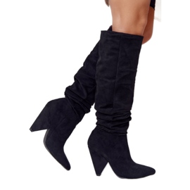 Lu Boo Stiefel aus Wildleder für Damen Schwarz