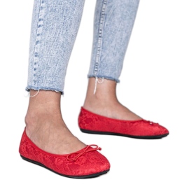 Alessandra rote Spitzenballerinas