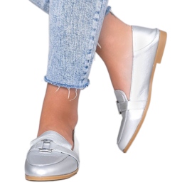Silberne Loafer mit Island Paradise-Schnalle