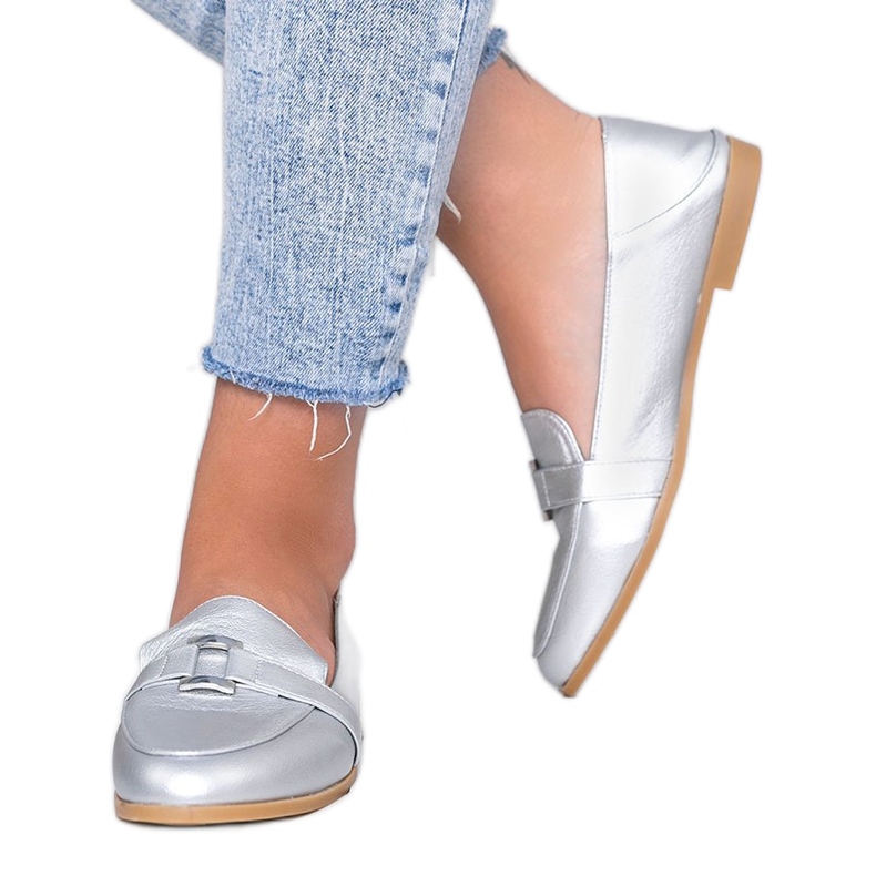 Silberne Loafer mit Island Paradise-Schnalle silber-