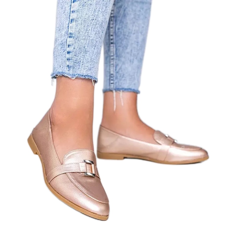 Goldene Loafer mit Island Paradise-Schnalle