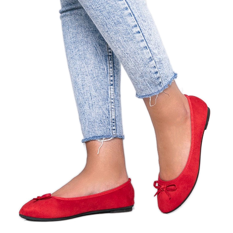 Rote Ballerinas mit Schleife Angelina