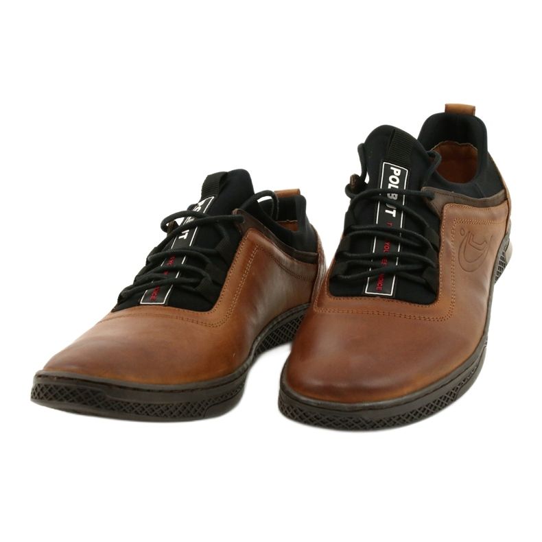Polbut Herren Lederschuhe Casual K24 Kamel braun