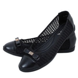 Schwarze durchbrochene Ballerinas 1378 Schwarz