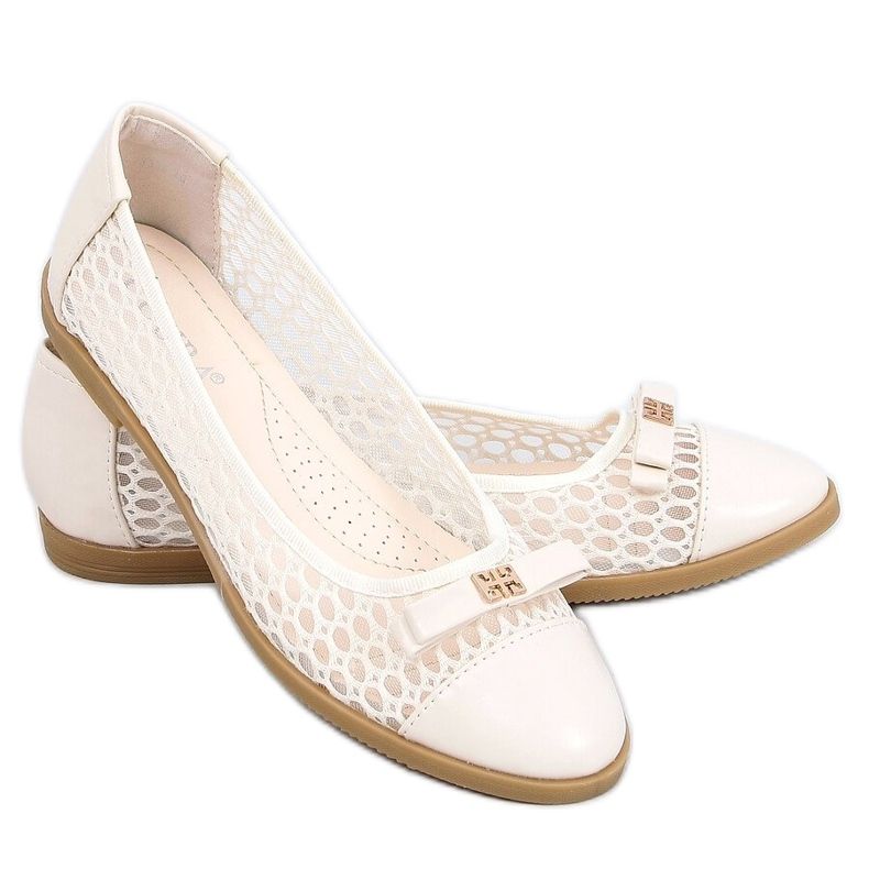 Beige durchbrochene Ballerinas 1378 Beige