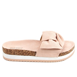 Rosa 8228 Rosa Hausschuhe mit hohen Sohlen