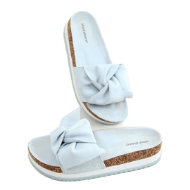 Blau 8228 Blaue Hausschuhe mit hohen Sohlen