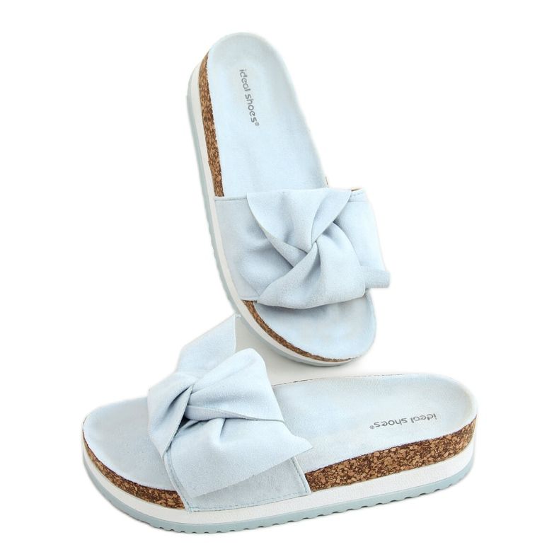 Blau 8228 Blaue Hausschuhe mit hohen Sohlen