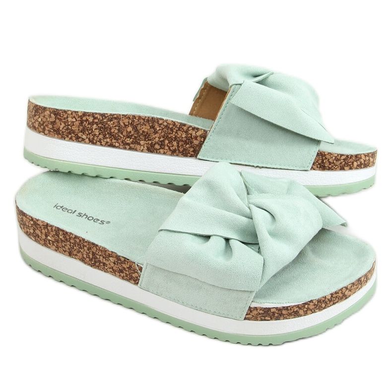 Mint 8228 Grüne Hausschuhe mit hoher Sohle