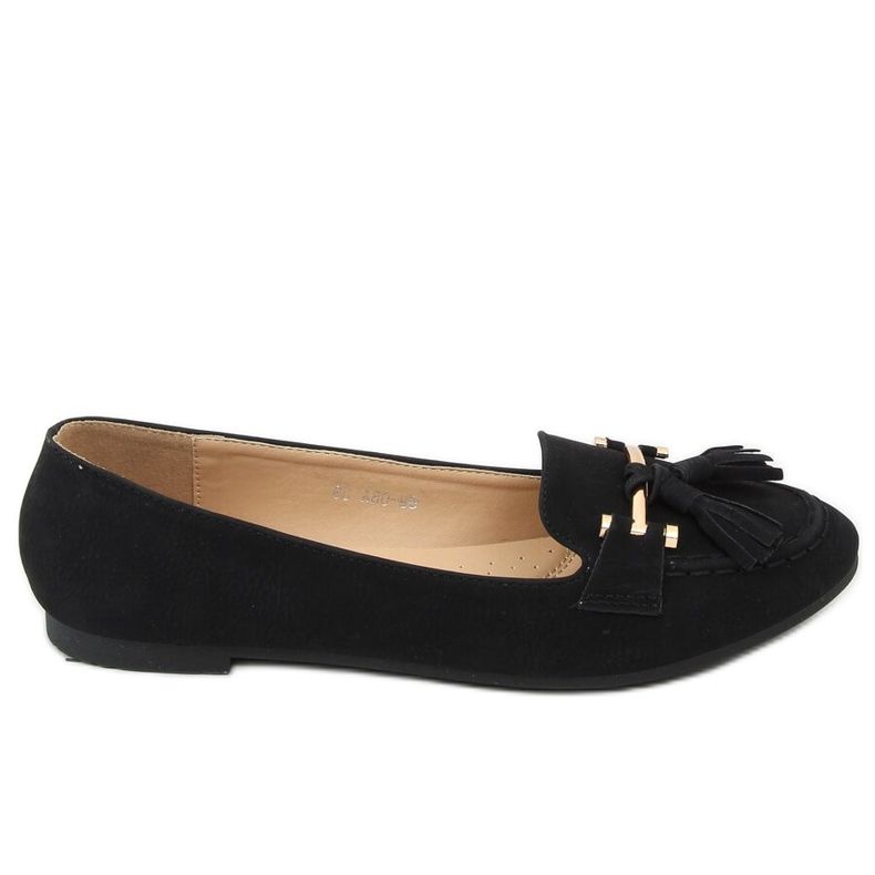 Schwarze Damen-Loafer 99-08A Schwarz