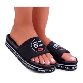 Damen Hausschuhe On The Platform S.Barski 802-10 Schwarz