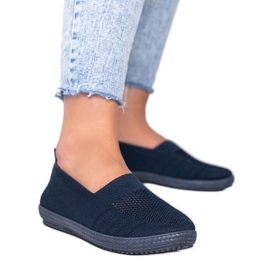 Marineblaue Sneakers Slip On durchbrochene Deep