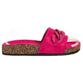 SHELOVET Modische Hausschuhe mit Ornament orange